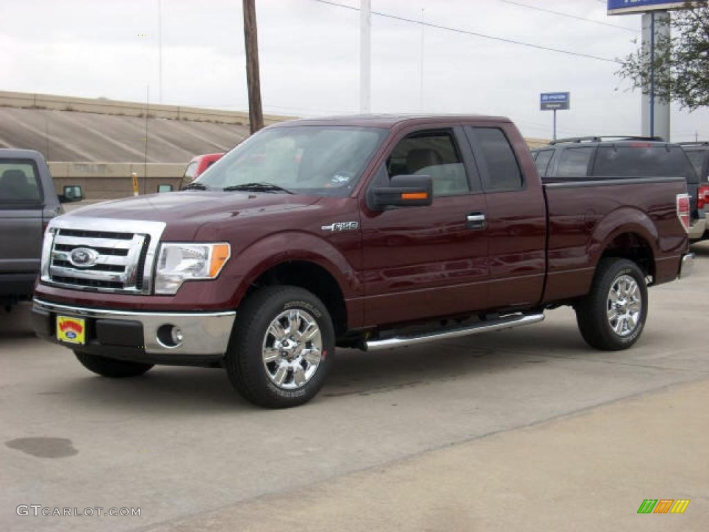 2009 F150 XLT SuperCab - Royal Red Metallic / Stone/Medium Stone photo #1