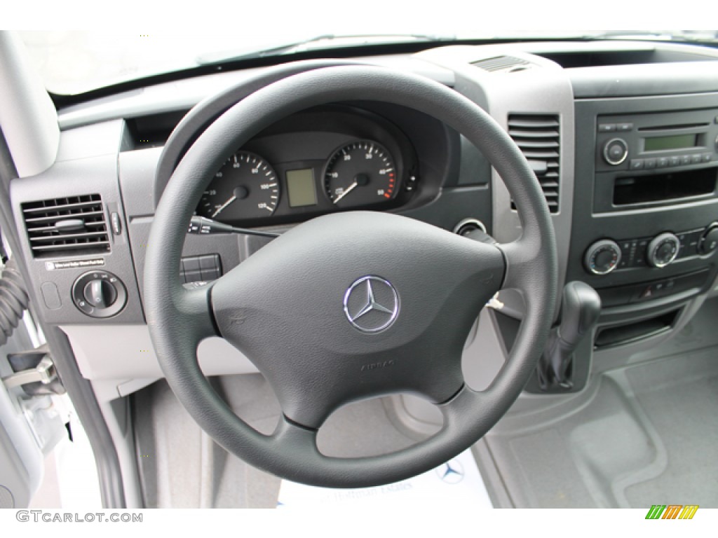 2012 Mercedes-Benz Sprinter 3500 Cutaway Moving Van Lima Black Fabric Steering Wheel Photo #77308536