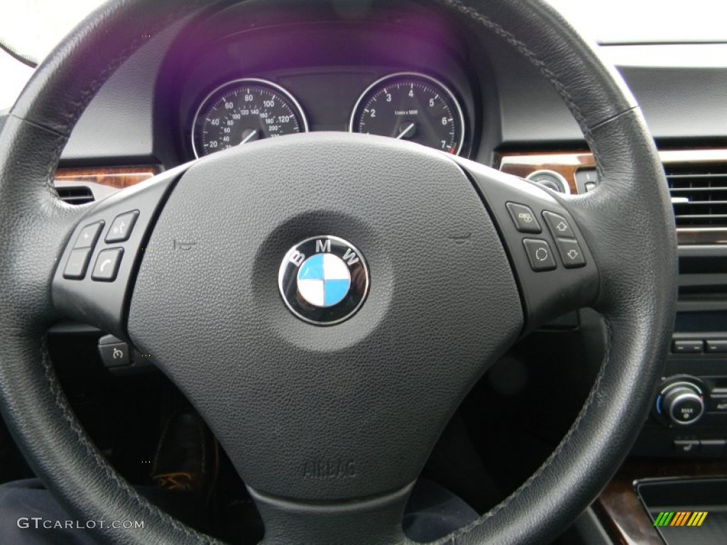 2009 BMW 3 Series 328xi Sedan Black Steering Wheel Photo #77309217