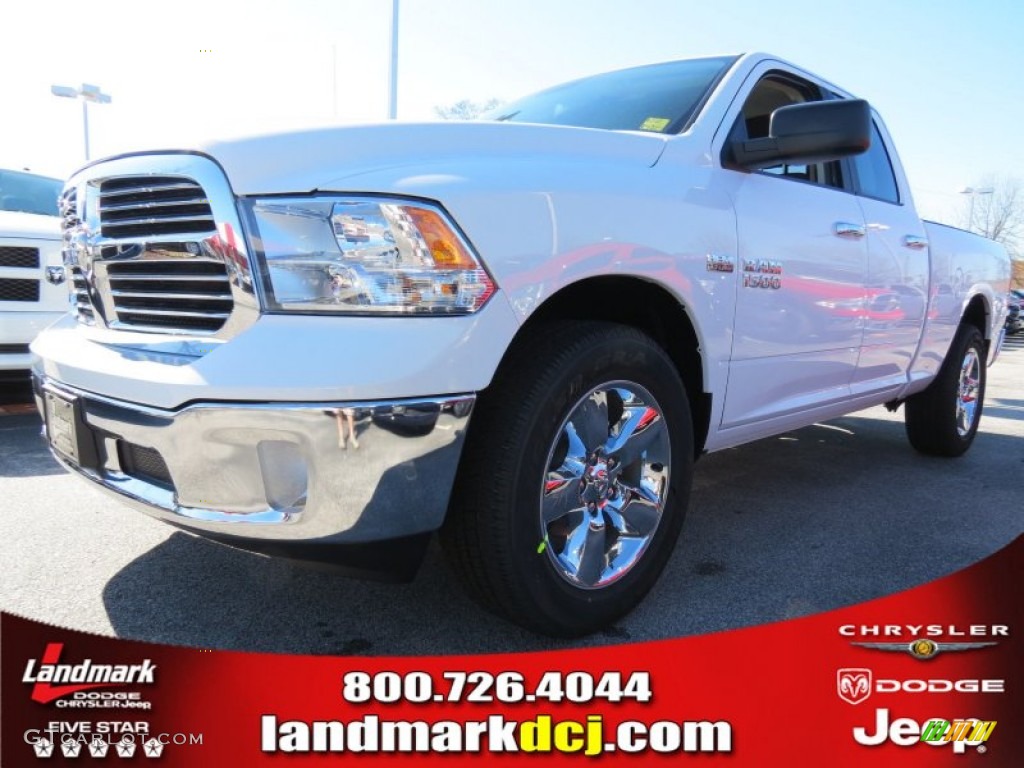 2013 1500 SLT Quad Cab - Bright White / Canyon Brown/Light Frost Beige photo #1