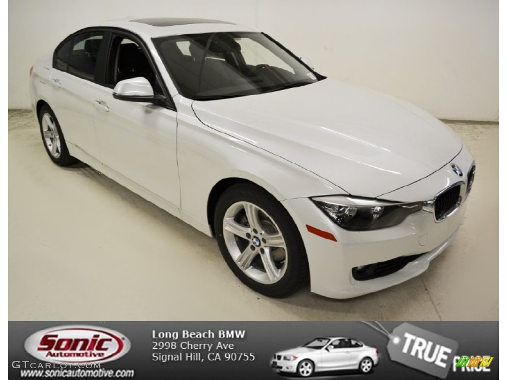 2013 3 Series 328i Sedan - Mineral White Metallic / Black photo #1