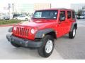 2009 Flame Red Jeep Wrangler Unlimited X 4x4  photo #2
