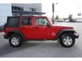 2009 Flame Red Jeep Wrangler Unlimited X 4x4  photo #6