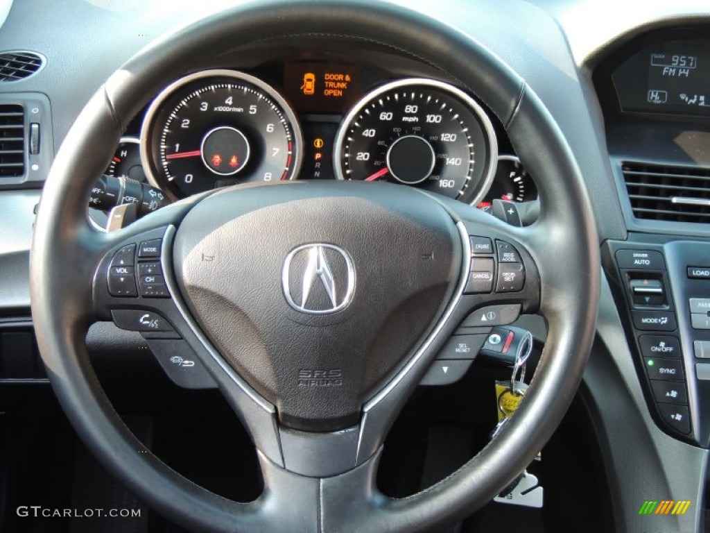 2010 Acura TL 3.5 Ebony Steering Wheel Photo #77316195