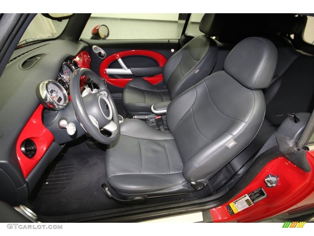 Black/Panther Black Interior 2006 Mini Cooper S Convertible Photo #77316948