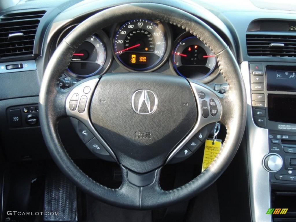 2007 Acura TL 3.2 Ebony Steering Wheel Photo #77317126