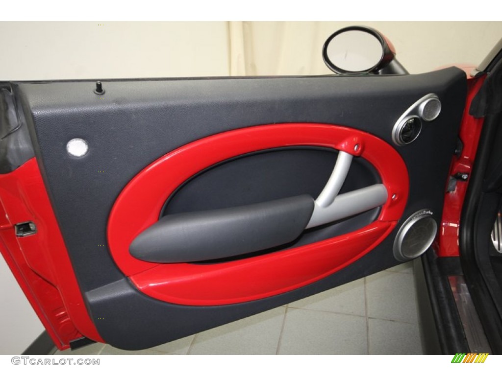 2006 Mini Cooper S Convertible Black/Panther Black Door Panel Photo #77317202