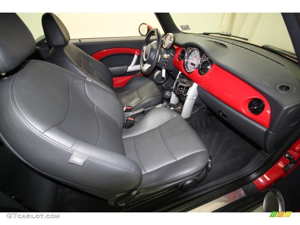 Black/Panther Black Interior 2006 Mini Cooper S Convertible Photo #77317495
