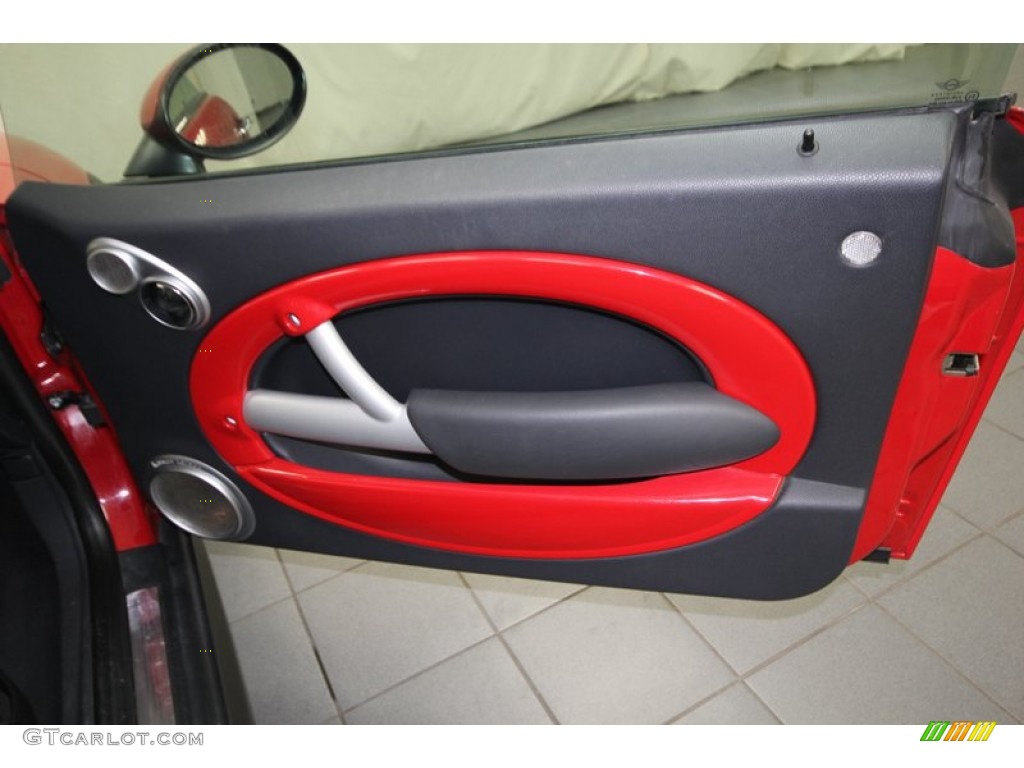 2006 Mini Cooper S Convertible Black/Panther Black Door Panel Photo #77317519
