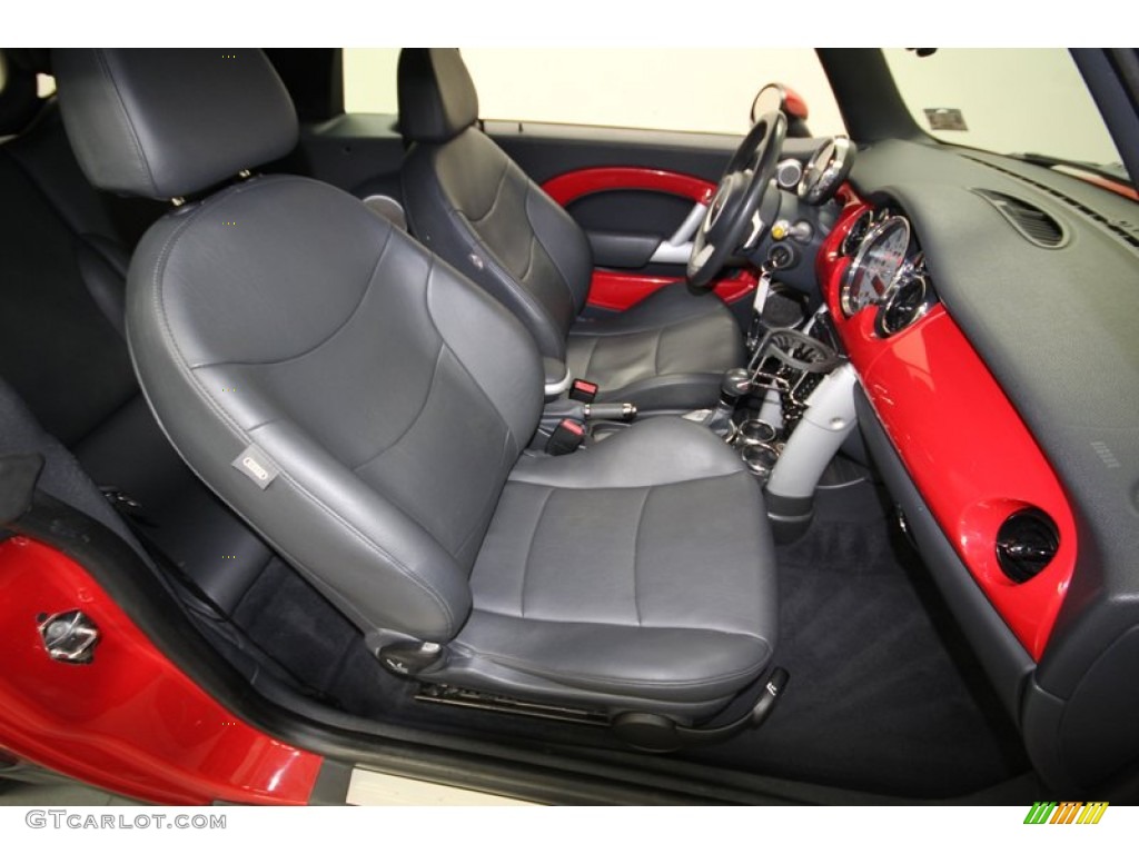 Black/Panther Black Interior 2006 Mini Cooper S Convertible Photo #77317537
