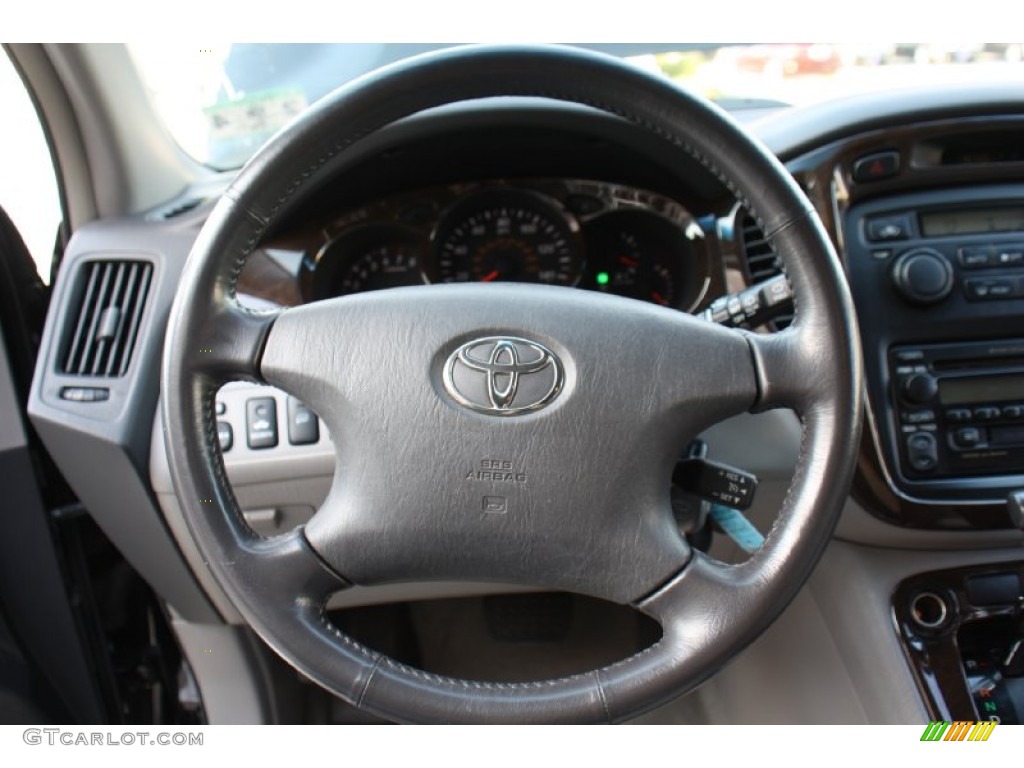 2003 Toyota Highlander Limited Charcoal Steering Wheel Photo #77317765