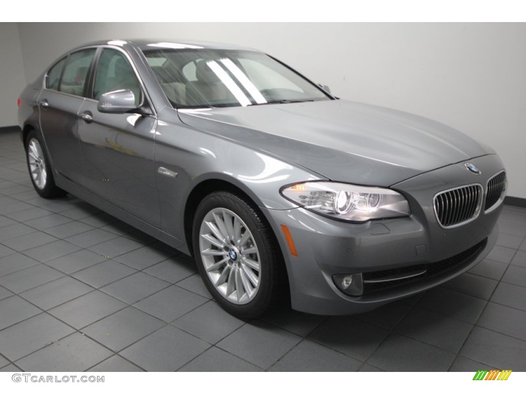 2012 5 Series 535i Sedan - Space Gray Metallic / Oyster/Black photo #1