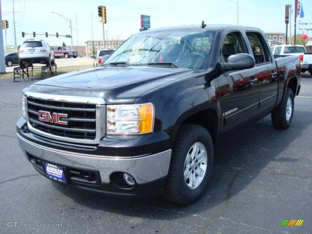 2008 Sierra 1500 SLT Crew Cab - Onyx Black / Ebony photo #1