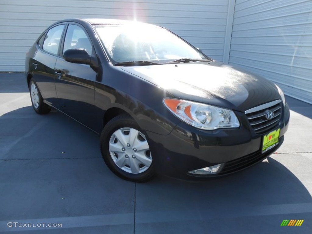 2009 Elantra GLS Sedan - Black Pearl / Gray photo #1