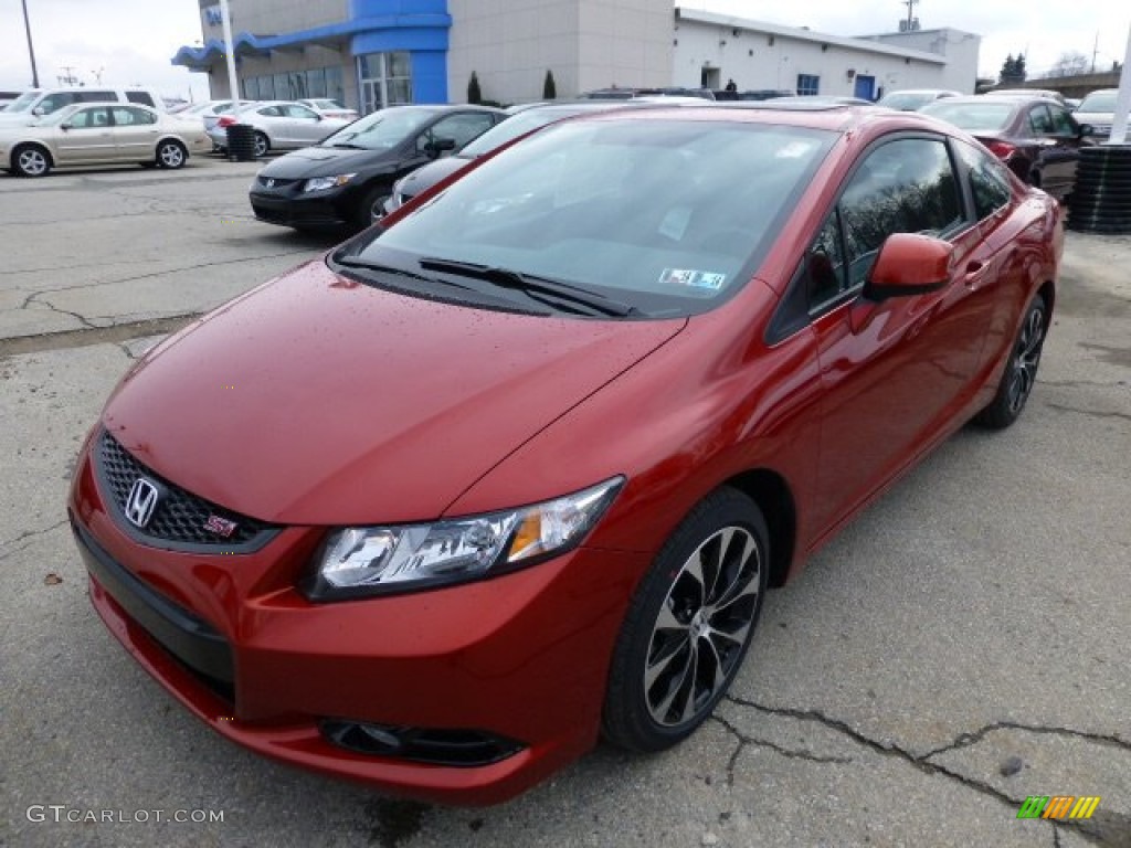 2013 Civic Si Coupe - Sunburst Orange Pearl / Black photo #8
