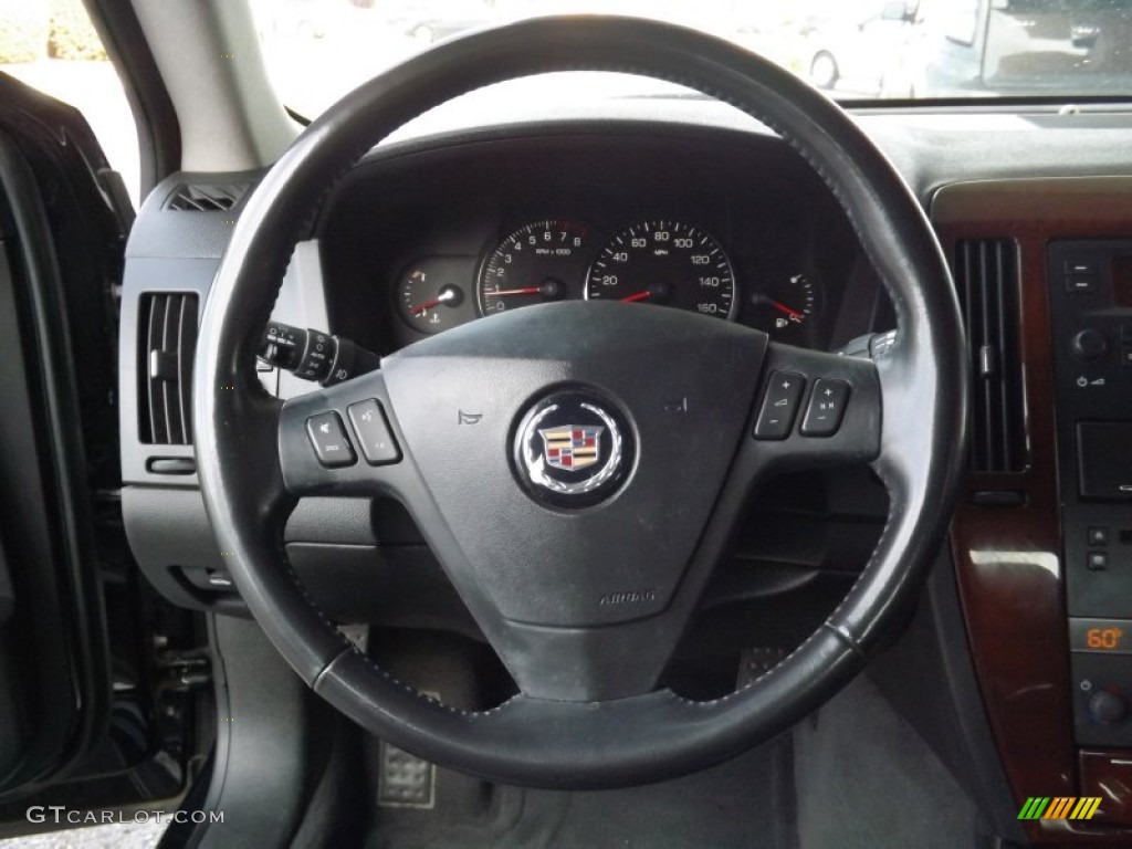 2005 Cadillac STS V6 Ebony Steering Wheel Photo #77324961