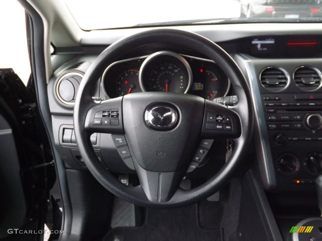 2011 Mazda CX-7 i SV Black Steering Wheel Photo #77327071