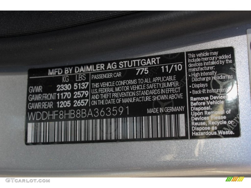2011 E 350 4Matic Sedan - Iridium Silver Metallic / Black photo #19