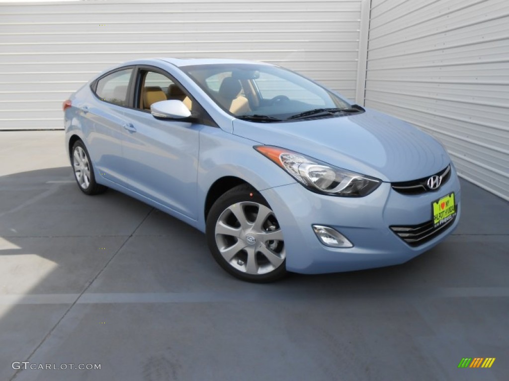 2013 Elantra Limited - Blue Sky Metallic / Beige photo #1