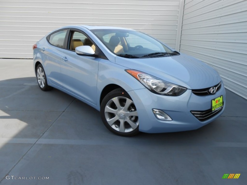 2013 Elantra Limited - Blue Sky Metallic / Beige photo #2