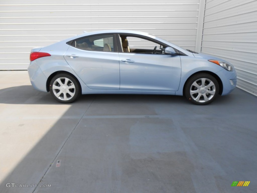2013 Elantra Limited - Blue Sky Metallic / Beige photo #3