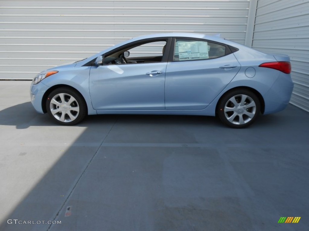 2013 Elantra Limited - Blue Sky Metallic / Beige photo #8