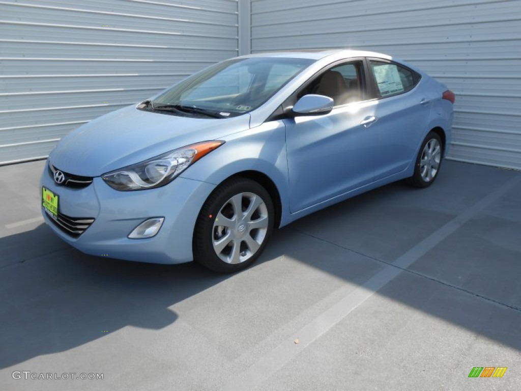 2013 Elantra Limited - Blue Sky Metallic / Beige photo #9
