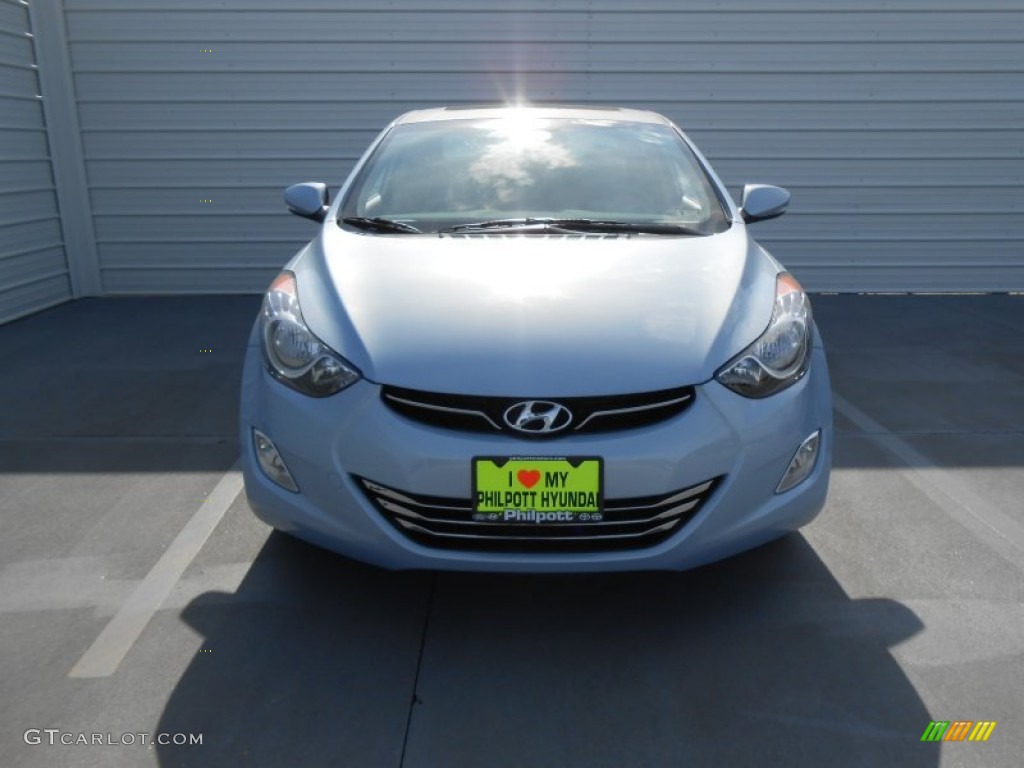 2013 Elantra Limited - Blue Sky Metallic / Beige photo #10
