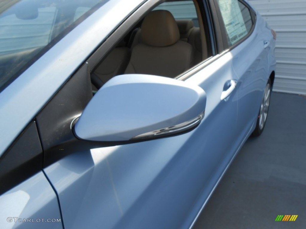 2013 Elantra Limited - Blue Sky Metallic / Beige photo #14