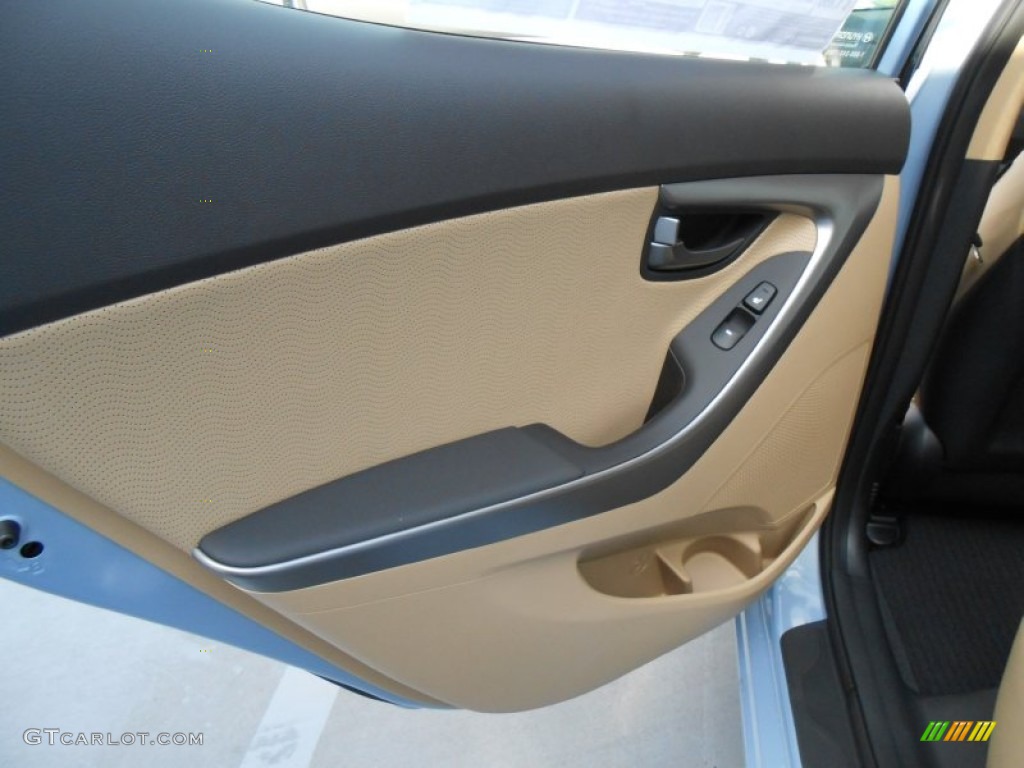 2013 Elantra Limited - Blue Sky Metallic / Beige photo #19