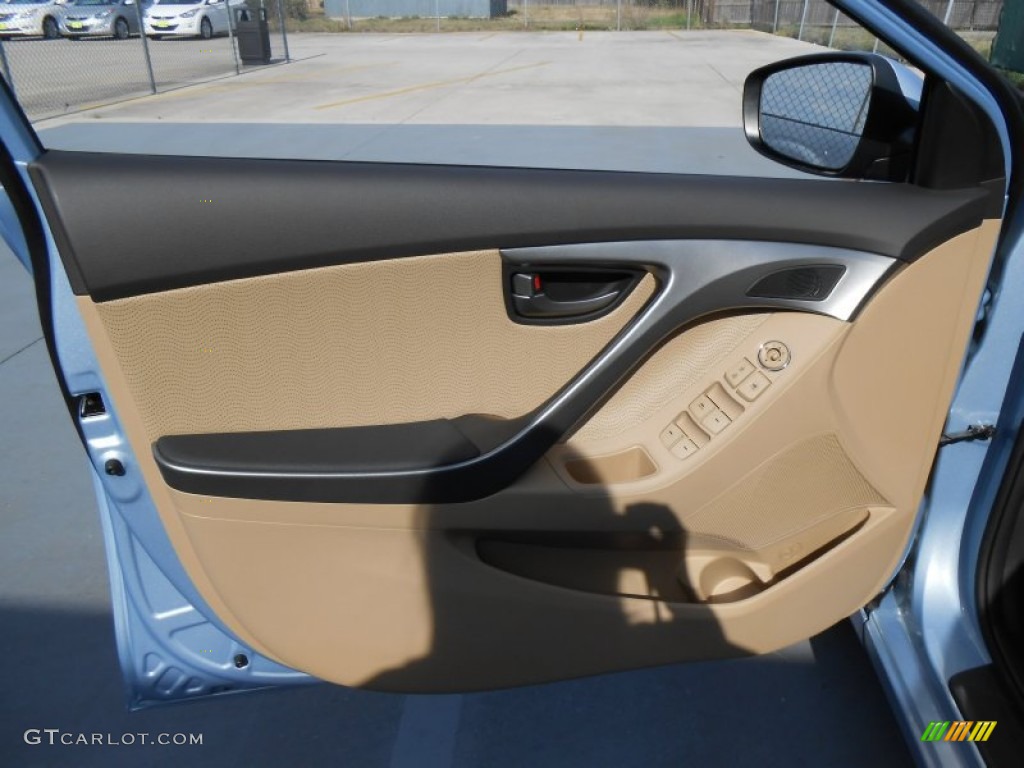 2013 Elantra Limited - Blue Sky Metallic / Beige photo #22