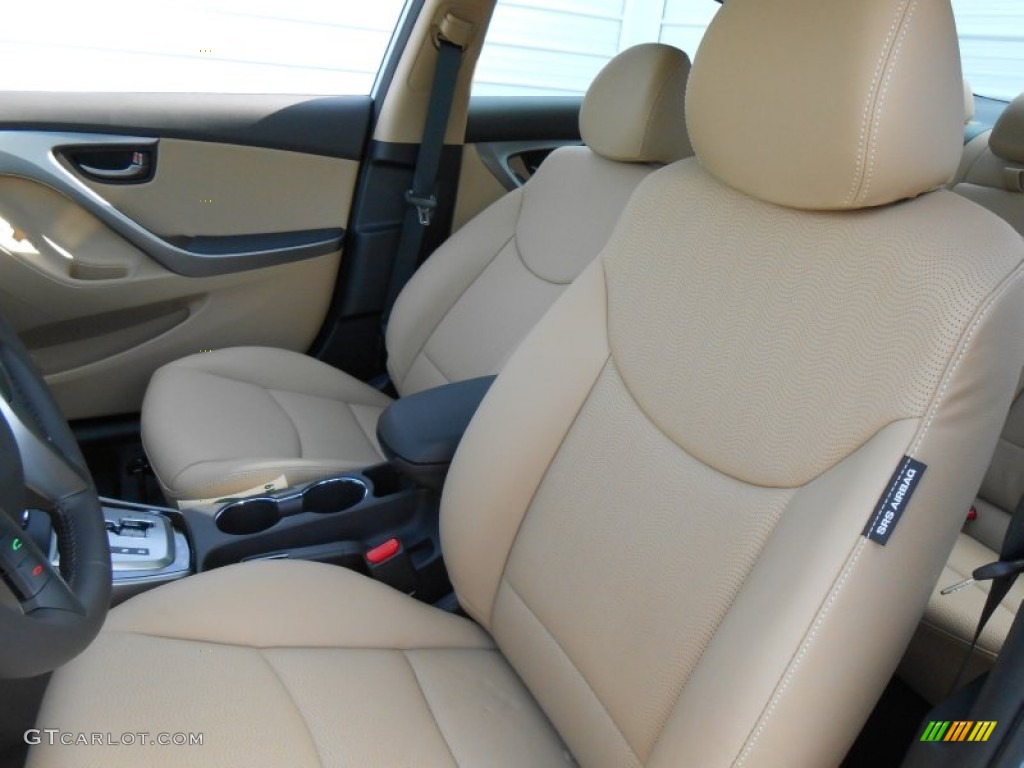 2013 Elantra Limited - Blue Sky Metallic / Beige photo #24