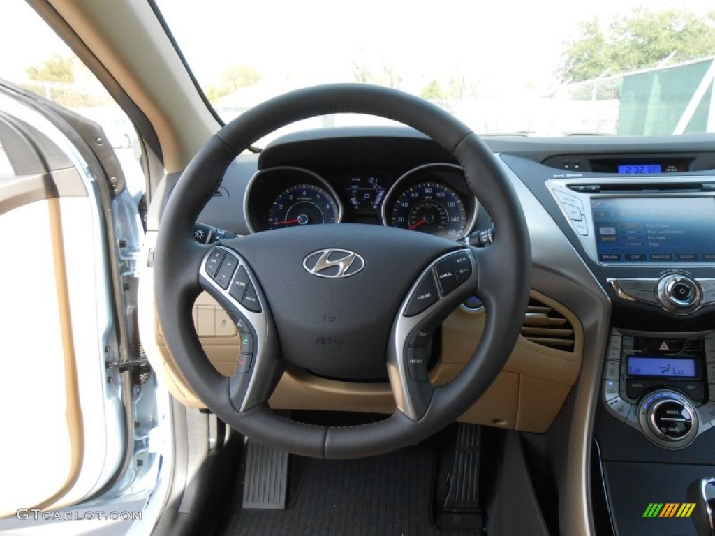 2013 Elantra Limited - Blue Sky Metallic / Beige photo #33