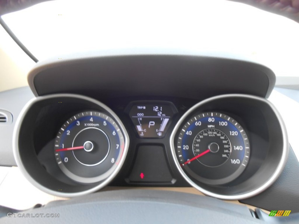 2013 Elantra Limited - Blue Sky Metallic / Beige photo #34