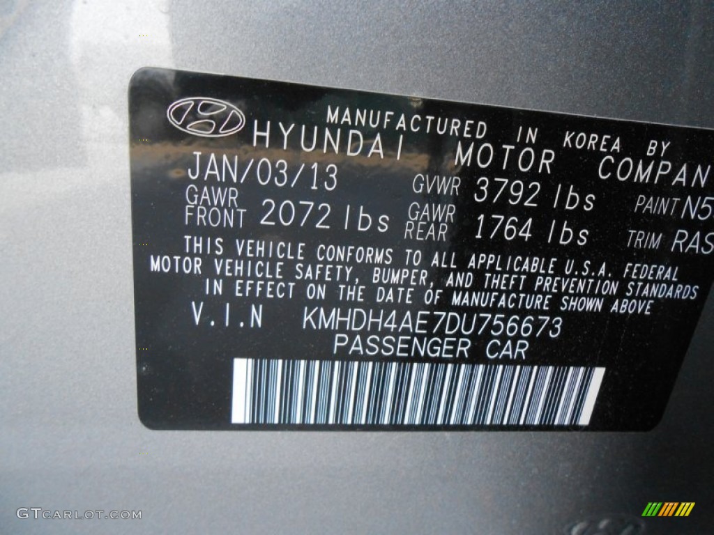 2013 Elantra GLS - Titanium Gray Metallic / Gray photo #33