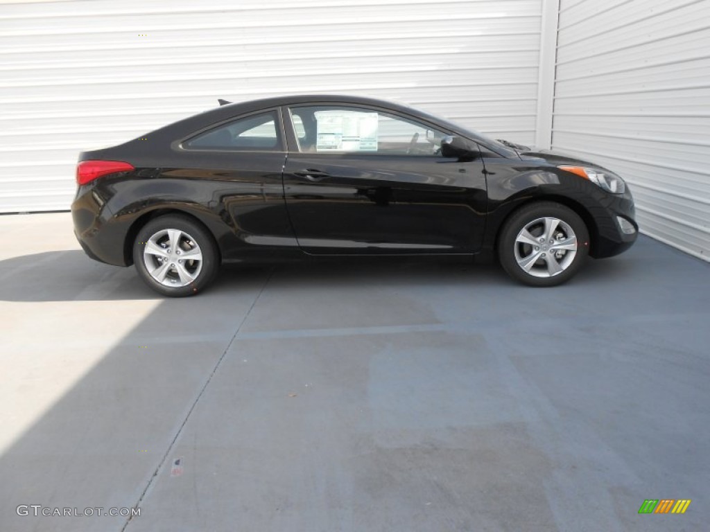 2013 Elantra Coupe GS - Black Noir Pearl / Blue photo #4
