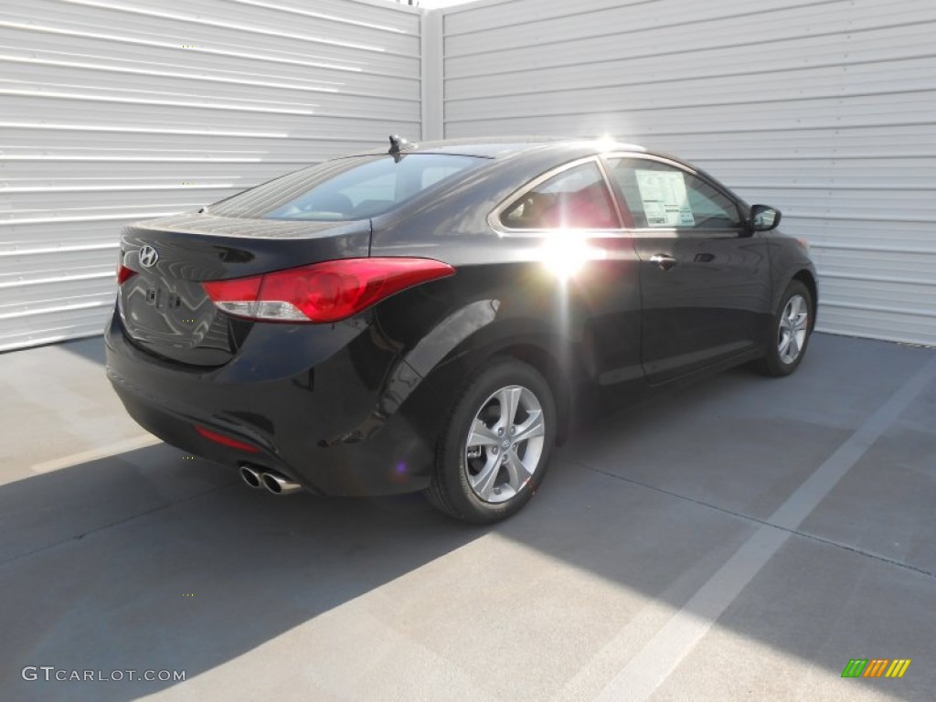 2013 Elantra Coupe GS - Black Noir Pearl / Blue photo #5