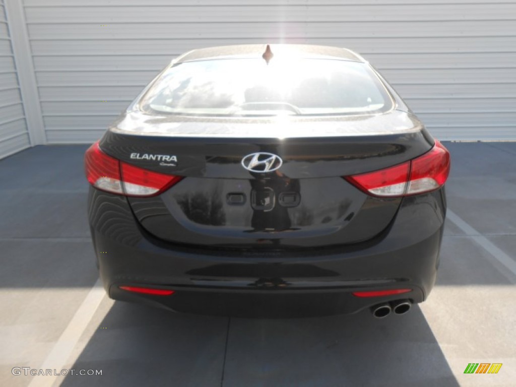 2013 Elantra Coupe GS - Black Noir Pearl / Blue photo #6