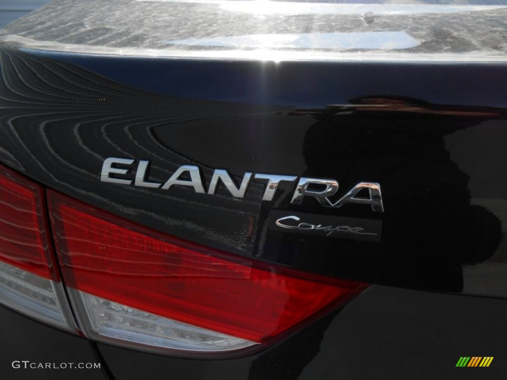 2013 Elantra Coupe GS - Black Noir Pearl / Blue photo #7