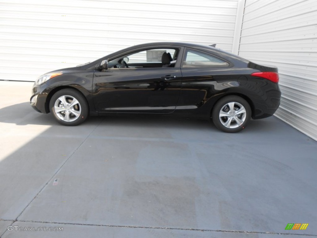 2013 Elantra Coupe GS - Black Noir Pearl / Blue photo #8