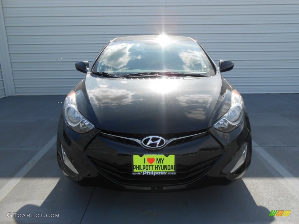 2013 Elantra Coupe GS - Black Noir Pearl / Blue photo #10