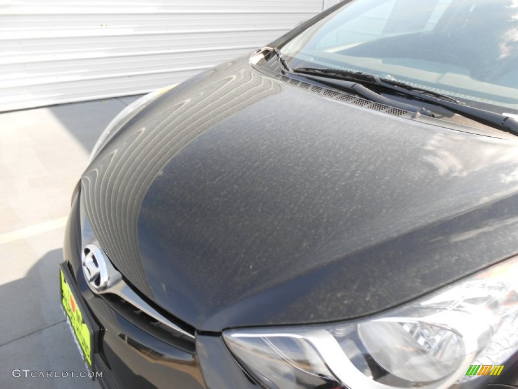 2013 Elantra Coupe GS - Black Noir Pearl / Blue photo #12