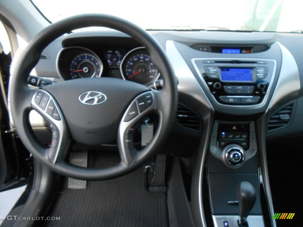 2013 Elantra Coupe GS - Black Noir Pearl / Blue photo #24