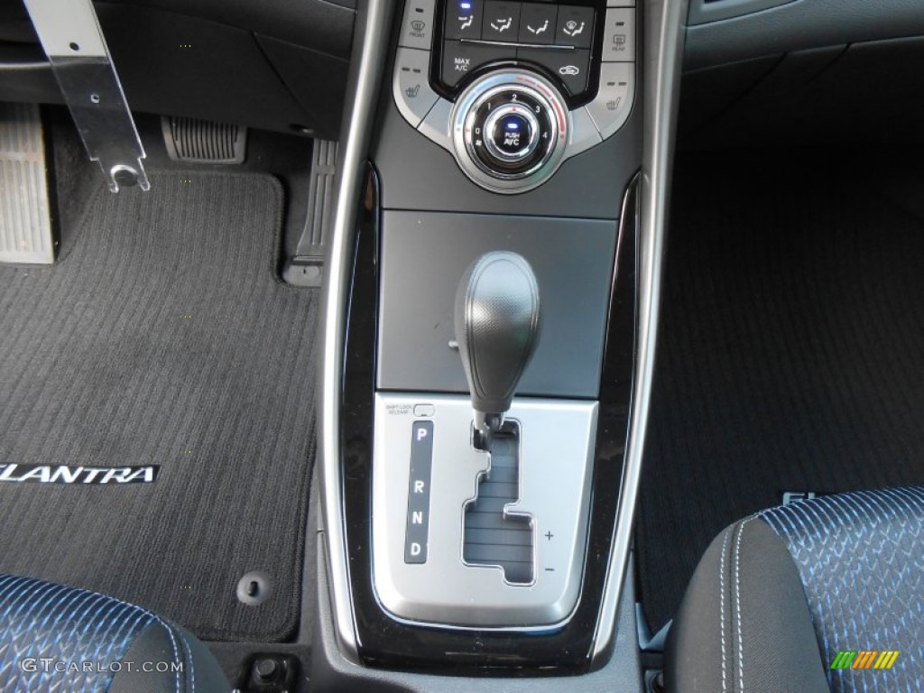2013 Elantra Coupe GS - Black Noir Pearl / Blue photo #28