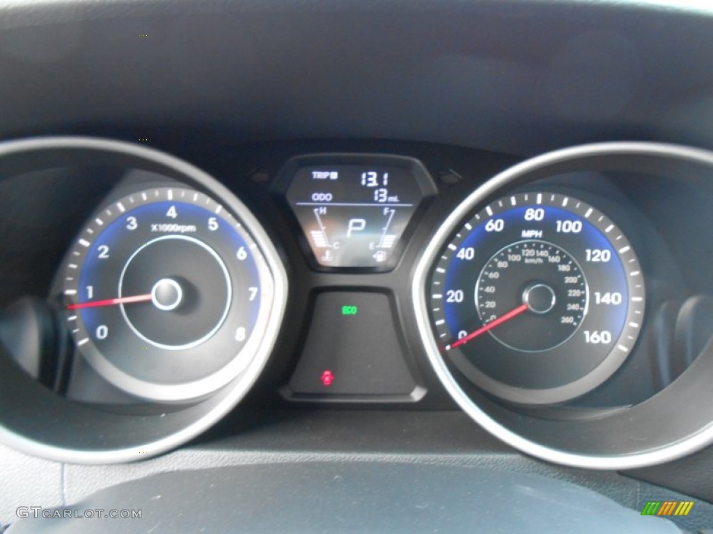 2013 Elantra Coupe GS - Black Noir Pearl / Blue photo #30