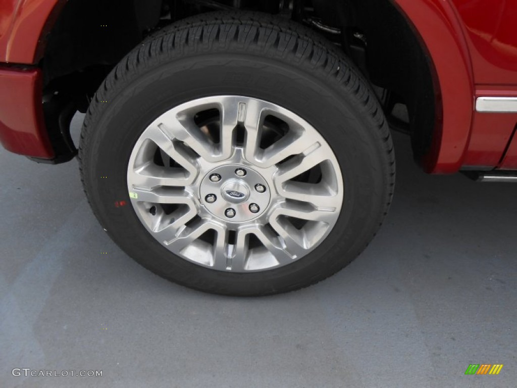 2013 F150 Platinum SuperCrew 4x4 - Ruby Red Metallic / Platinum Unique Black Leather photo #14