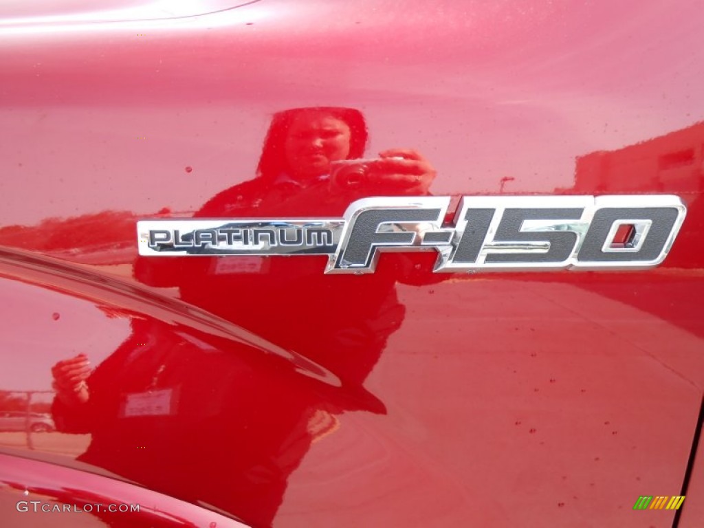 2013 F150 Platinum SuperCrew 4x4 - Ruby Red Metallic / Platinum Unique Black Leather photo #15