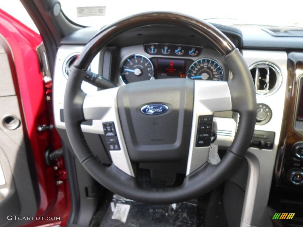 2013 F150 Platinum SuperCrew 4x4 - Ruby Red Metallic / Platinum Unique Black Leather photo #34