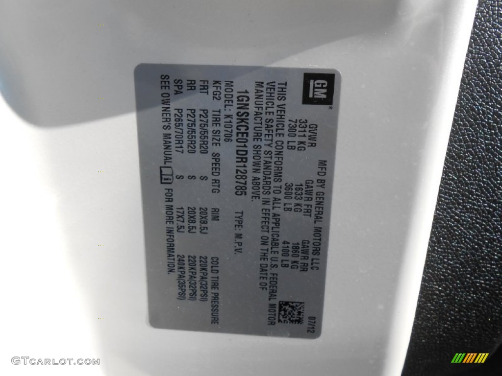 2013 Tahoe LTZ 4x4 - White Diamond Tricoat / Ebony photo #15