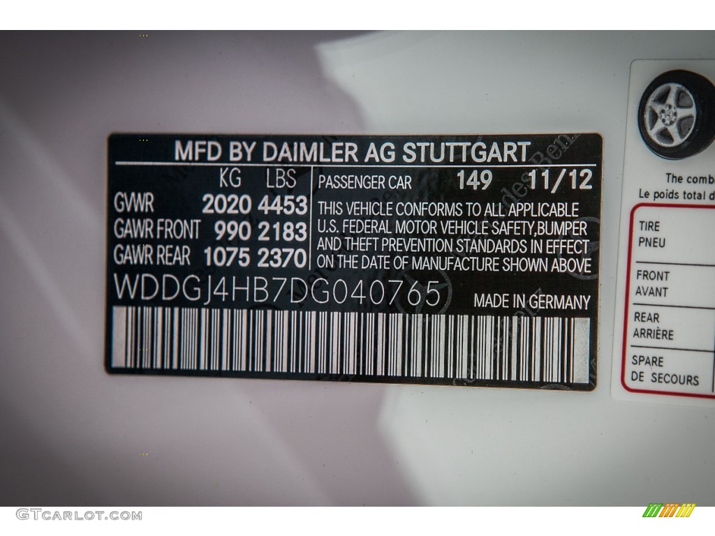 2013 C Color Code 149 for Polar White Photo #77337489